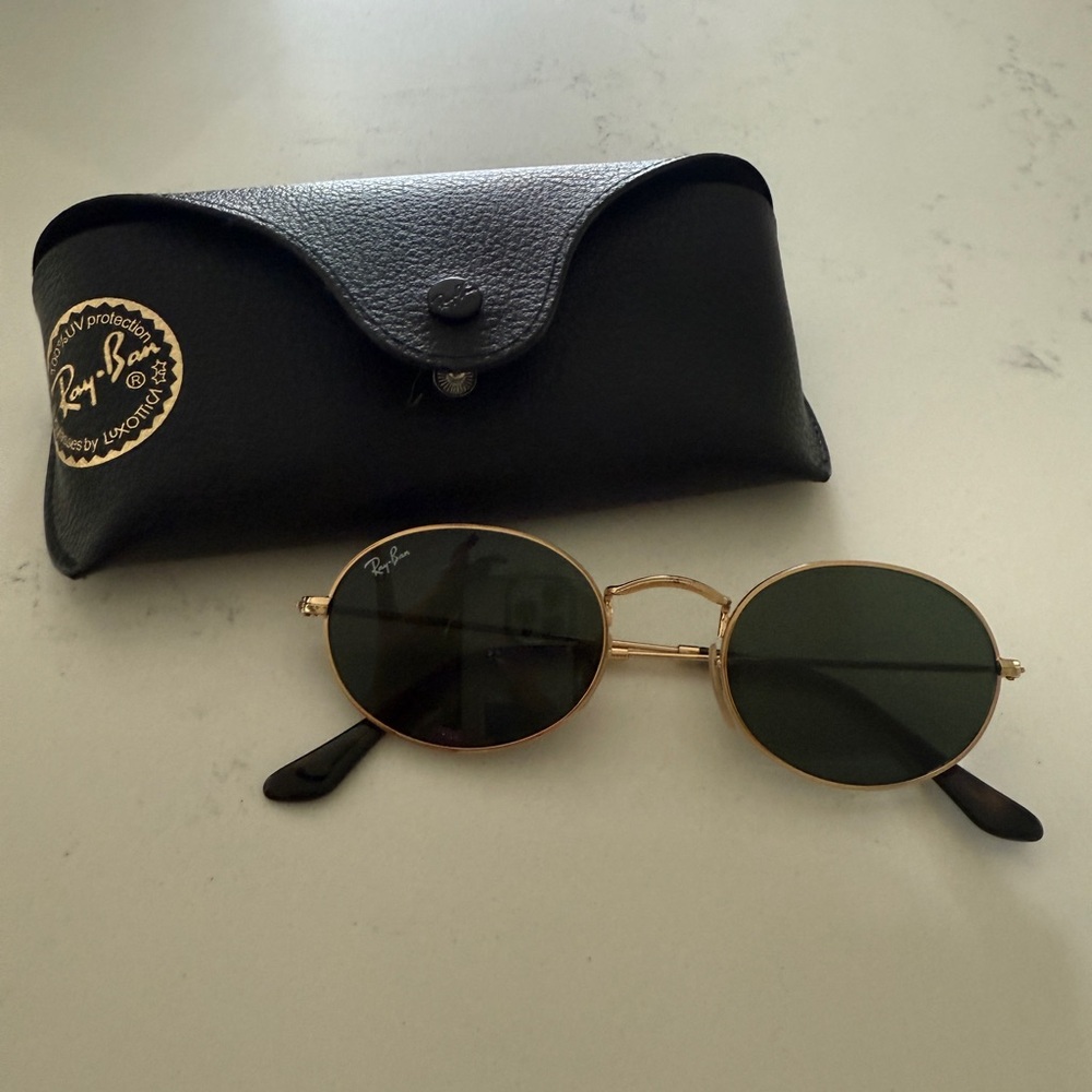Ray-Ban Gold Frame Sunglasses with Black Case